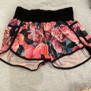 Floral Lululemon shorts